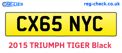 CX65NYC are the vehicle registration plates.