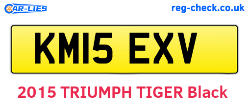 KM15EXV are the vehicle registration plates.