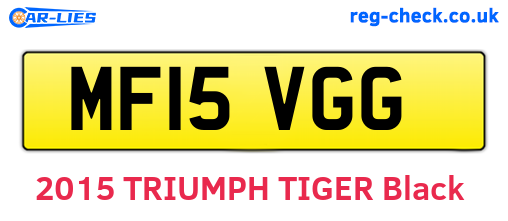 MF15VGG are the vehicle registration plates.