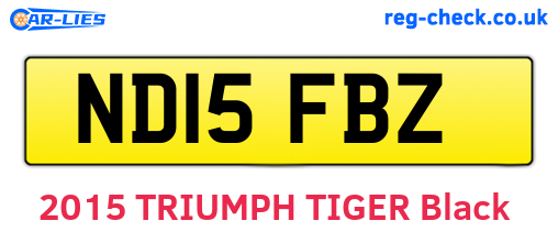 ND15FBZ are the vehicle registration plates.