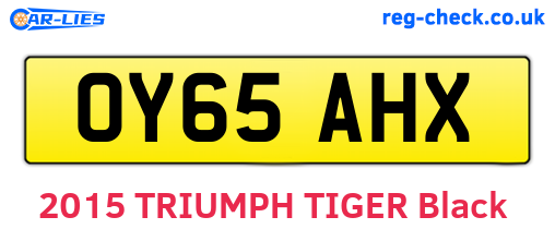 OY65AHX are the vehicle registration plates.