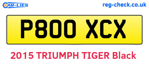 P800XCX are the vehicle registration plates.