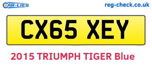CX65XEY are the vehicle registration plates.