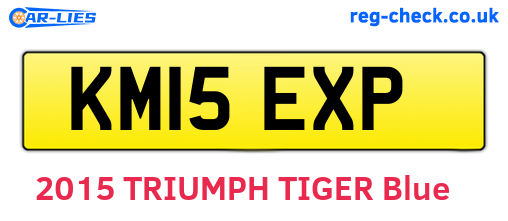 KM15EXP are the vehicle registration plates.