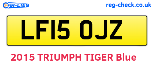 LF15OJZ are the vehicle registration plates.