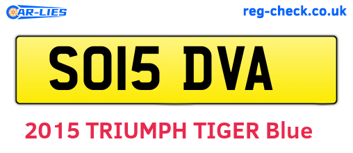 SO15DVA are the vehicle registration plates.
