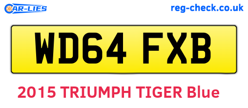 WD64FXB are the vehicle registration plates.