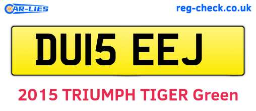 DU15EEJ are the vehicle registration plates.