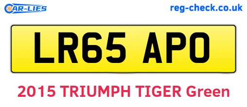 LR65APO are the vehicle registration plates.