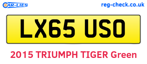 LX65USO are the vehicle registration plates.