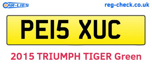 PE15XUC are the vehicle registration plates.