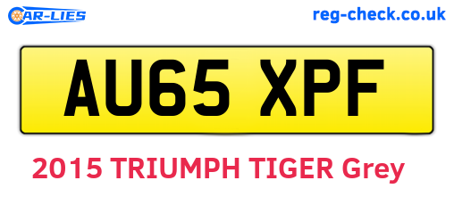 AU65XPF are the vehicle registration plates.