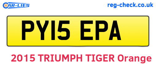 PY15EPA are the vehicle registration plates.