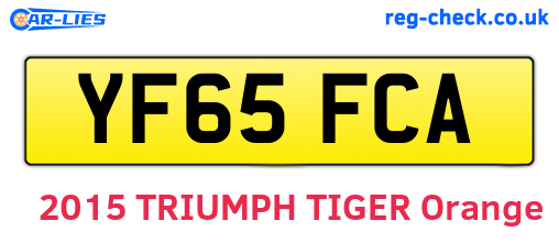 YF65FCA are the vehicle registration plates.