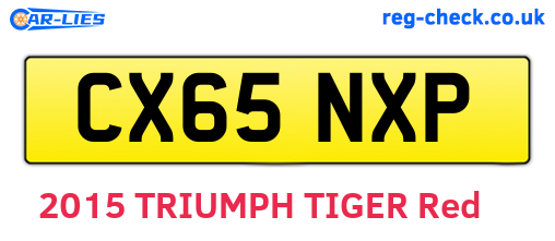 CX65NXP are the vehicle registration plates.