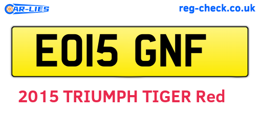 EO15GNF are the vehicle registration plates.