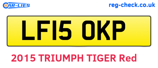 LF15OKP are the vehicle registration plates.