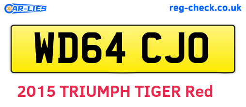 WD64CJO are the vehicle registration plates.