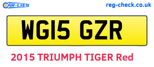 WG15GZR are the vehicle registration plates.