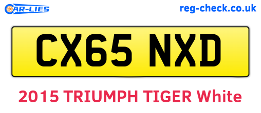 CX65NXD are the vehicle registration plates.