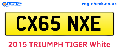 CX65NXE are the vehicle registration plates.