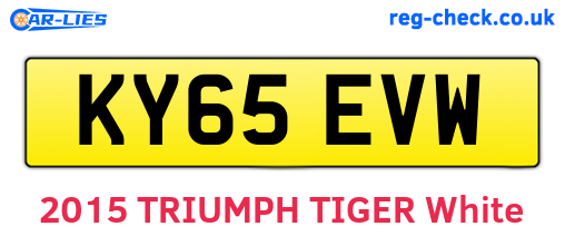 KY65EVW are the vehicle registration plates.