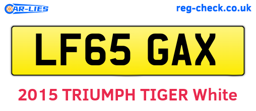 LF65GAX are the vehicle registration plates.