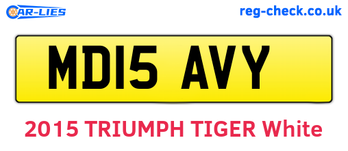 MD15AVY are the vehicle registration plates.