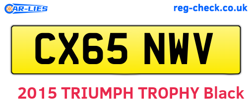 CX65NWV are the vehicle registration plates.