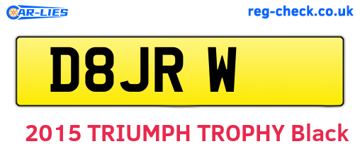 D8JRW are the vehicle registration plates.