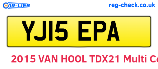YJ15EPA are the vehicle registration plates.