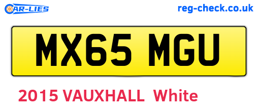 MX65MGU are the vehicle registration plates.
