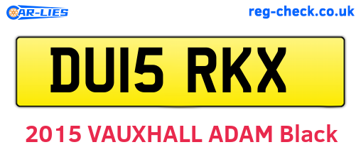 DU15RKX are the vehicle registration plates.