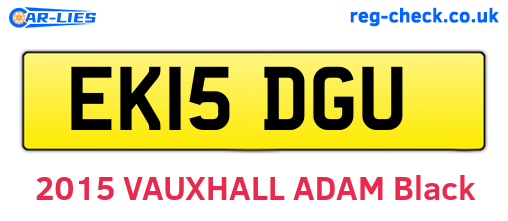 EK15DGU are the vehicle registration plates.