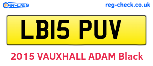 LB15PUV are the vehicle registration plates.