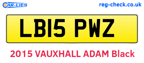 LB15PWZ are the vehicle registration plates.