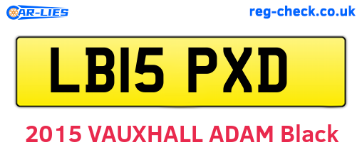 LB15PXD are the vehicle registration plates.
