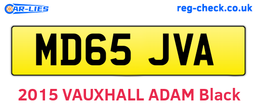 MD65JVA are the vehicle registration plates.