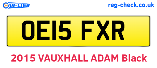 OE15FXR are the vehicle registration plates.