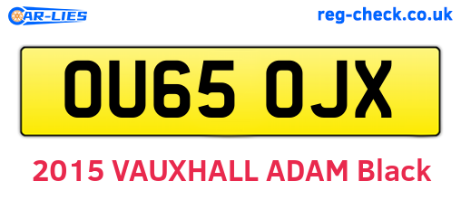 OU65OJX are the vehicle registration plates.