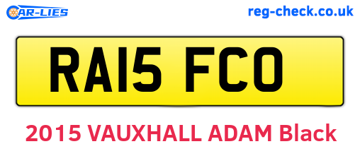 RA15FCO are the vehicle registration plates.