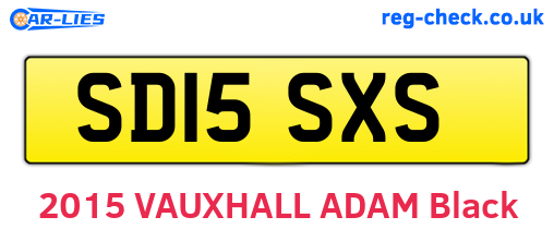 SD15SXS are the vehicle registration plates.