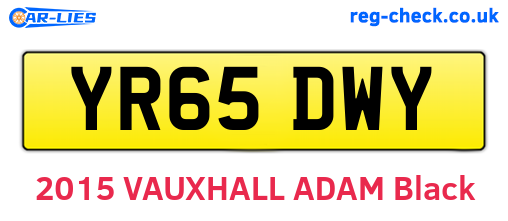 YR65DWY are the vehicle registration plates.