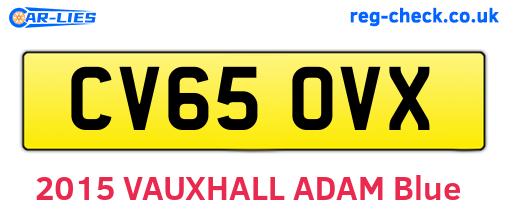 CV65OVX are the vehicle registration plates.