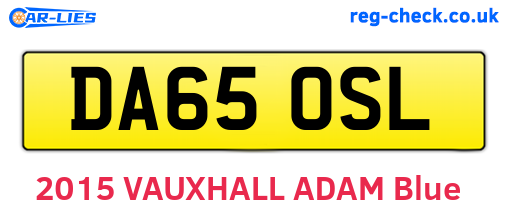 DA65OSL are the vehicle registration plates.