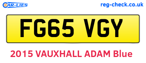 FG65VGY are the vehicle registration plates.