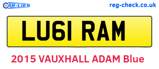 LU61RAM are the vehicle registration plates.