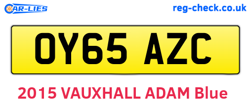 OY65AZC are the vehicle registration plates.