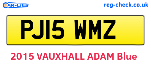 PJ15WMZ are the vehicle registration plates.