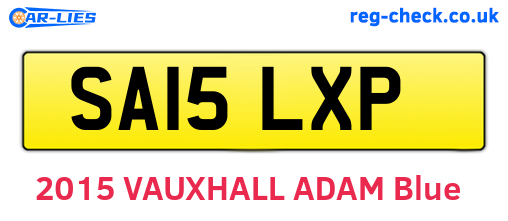 SA15LXP are the vehicle registration plates.